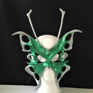 BUTTERFLY MASK, Green Renaissance Faire Fairy Mask, Butterfly Costume, Renaissance Fairy CosPlay, Butterfly Masquerade Mask, Fantasy CosPlay