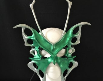 BUTTERFLY MASK, Green Renaissance Faire Fairy Mask, Butterfly Costume, Renaissance Fairy CosPlay, Butterfly Masquerade Mask, Fantasy CosPlay