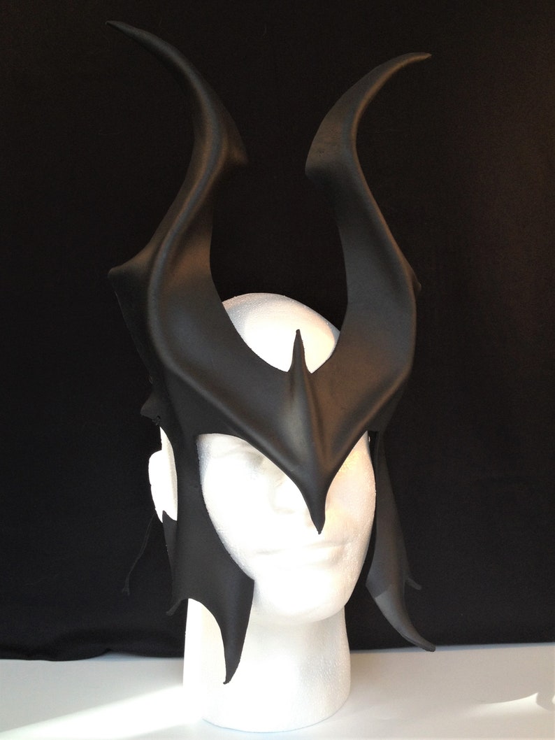 Black CosPlay Horns Leather Demon Horns Witch Costume Dark Etsy España