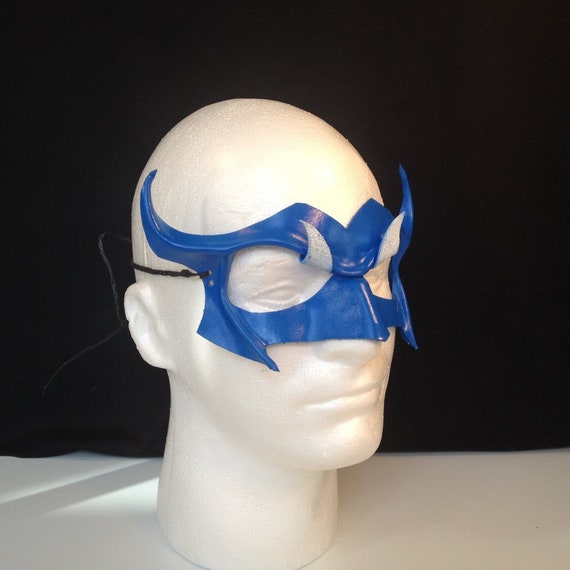 Blue Mardi Gras Mask Festival Blue Mask Horned Mask Mardi Gras Costume Halloween Mask Blue Devil Carnival Mask Masquerade Cosplay Bird Mask