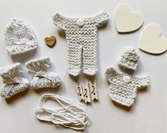 Hand Knitted Baby Grey Set