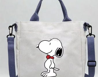 Bolso bandolera de lona infantil de Snoopy • Bolso cruzado con dibujos animados