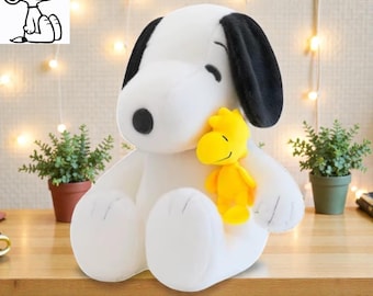 Peluche de Snoopy de 30–75 cm, lindo perro Woodstock, almohada suave de peluche de dibujos animados, muñeco de sofá para niños