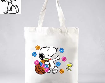 Bolso de lona Snoopy, bolso tote de dibujos animados Kawaii, bolso de hombro grande para llevar debajo del brazo, bolso de viaje para compras, regalo