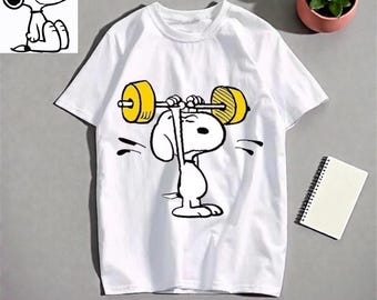 Camiseta de algodón Snoopy 2025 con lindo estampado de dibujos animados, corte holgado, unisex, estilo anime, de algodón puro, para hombres y mujeres, regalo kawaii.