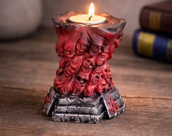Berserk Inspiriert Skull Knight Statue - Dark Fantasy Resin Actionfigur & Gothic Kerzenhalter-Halter - Macabre Halloween Home Decor Modell