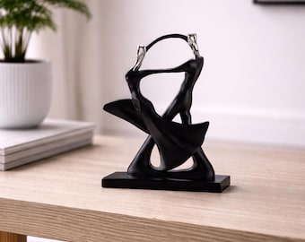 Nordische Tanzpaar Harz Skulptur - Minimalistische Romantische Figur für Wohnkultur - Skandi Stil Wohnzimmer Ornament & Jubiläumsgeschenk
