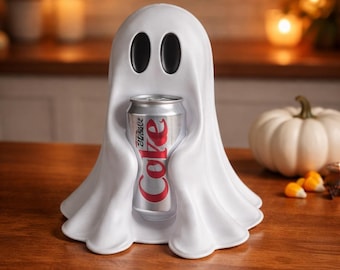 Niedliche Geist-Holding-Soda-Statue - Lustige Halloween-Geistie-Figur - Gruselige Schreibtischverzierung für Zuhause Büro & Kaffeebar-Dekor