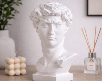 Klassische Michelangelo David Büste Statue - Moderne europäische Harz Kopf Skulptur für Wohnkultur - Abstrakte Kunst Skizze Modell & Regal Zubehör