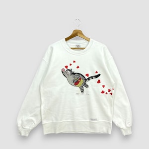 Vintage 90s Crazy Shirt Hawaii B Kliban Cat Sweater White