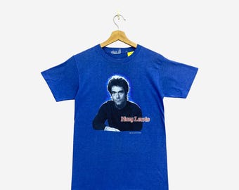 Vintage 80s Huey Lewis And The News T-Shirt Extra Small Sports Tour 1984 Single Stitch Blue Graphic Tee Pop Rock Concert Size XS