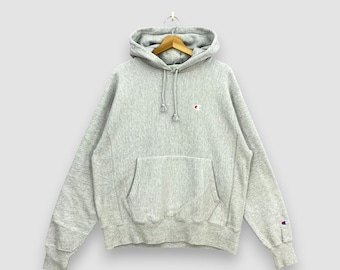 Vintage Y2K Champion Reverse Weave Pullover Hoodie Großes Graues Heather Sweatshirt Schwergewichtspullover Champion Pullover Sportkleidung Größe L