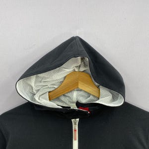 Vintage 90s Courreges Paris Sport Futur Hoodie Grey Zip Up Jacket Colorblock Designer Sportswear Athleisure Jumper Size S image 8