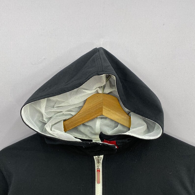 Vintage 90s Courreges Paris Sport Futur Hoodie Grey Zip Up Jacket Colorblock Designer Sportswear Athleisure Jumper Size S image 8