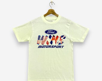 Vintage Ford T-Shirt Small Ford WINS Motorsports International Tee Racing Graphic Crewneck Retro Car Culture Streetwear Size S