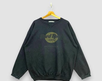 Vintage 90er Jahre Hard Rock Cafe Honolulu Sweatshirt Verblasstes Sweatshirt Sweatshirt Sweatshirt Sweatshirt Größe L