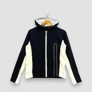 Vintage 90s Courreges Paris Sport Futur Hoodie Grey Zip Up Jacket Colorblock Designer Sportswear Athleisure Jumper Size S image 1