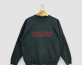 Vintage 90er Jahre Sweatshirt von United Colors of Benetton Rundhalsausschnitt Made in USA Boxy Fit Pullover Pullover Größe M Medium