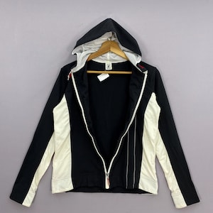 Vintage 90s Courreges Paris Sport Futur Hoodie Grey Zip Up Jacket Colorblock Designer Sportswear Athleisure Jumper Size S image 4