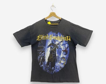 Vintage 90er Jahre Blind Guardian Band T-Shirt Medium Imaginations From The Andere Side Black Power Heavy Metal Japan Tour Konzert Shirt Size M