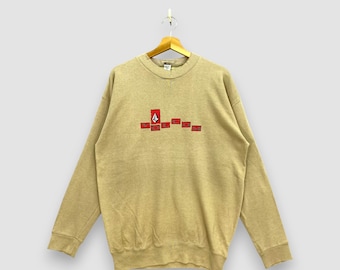 Vintage 90s Volcom Sweater Medium Volcom Stone Skateboard Sweatshirt 1990s Retro Surf Wear Pullover Faded Crewneck Streetwear Jumper Size M