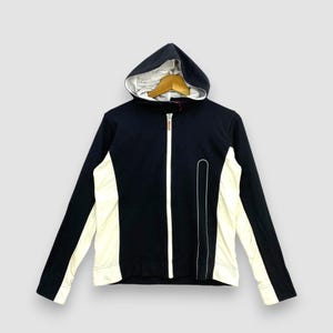 Vintage 90s Courreges Paris Sport Futur Hoodie Grey Zip Up Jacket Colorblock Designer Sportswear Athleisure Jumper Size S image 2