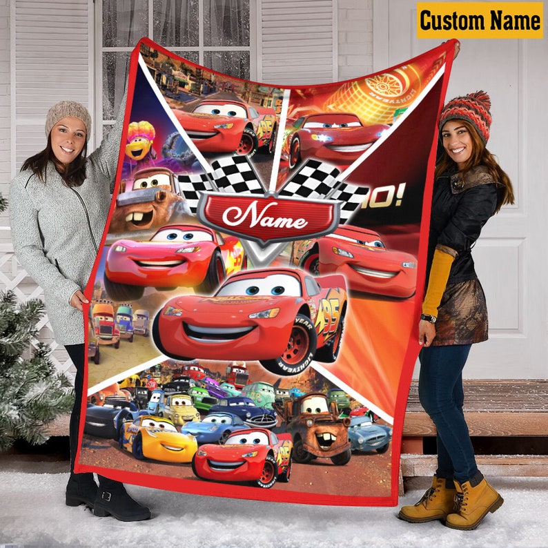 Personalized Name Disney Cars Blanket Lightning Mcqueen Etsy