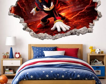 3D Hedgehog Wall Decal, Action Animal Kids Room Decor, Nursery & Playroom Wall Art- RL01