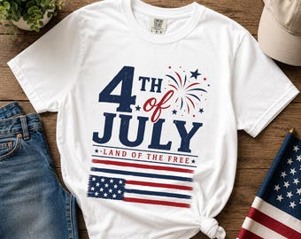Comfort Colors® Patriotic Shirt, 4th of July Tee, Vintage USA Graphic Shirt, Independence Day Shirt, America Flag Tee