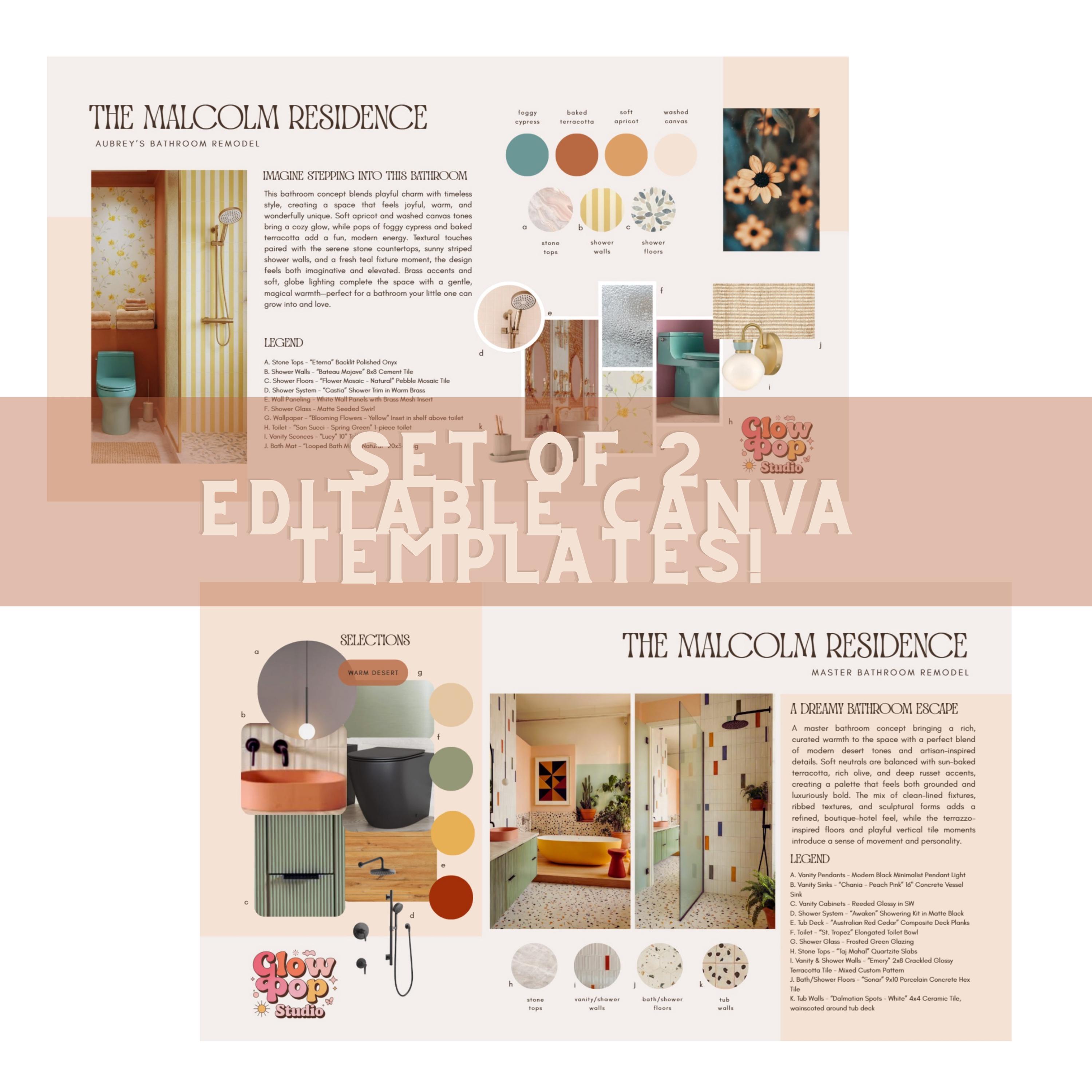 Interior Design Mood Board Template Set | Canva Client Presentation ...