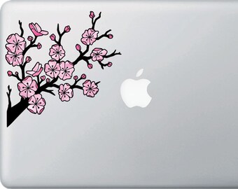 CLR:MB - Cherry Blossom Branch - Sakura Branch - Laptop | Macbook Vinyl Decal Sticker - ©YYDC (5.5"w x 5.5"h)