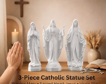 Set met beelden van de Heilige Maagd Maria – Katholiek cadeau voor gebedsaltaar en huisdecoratie