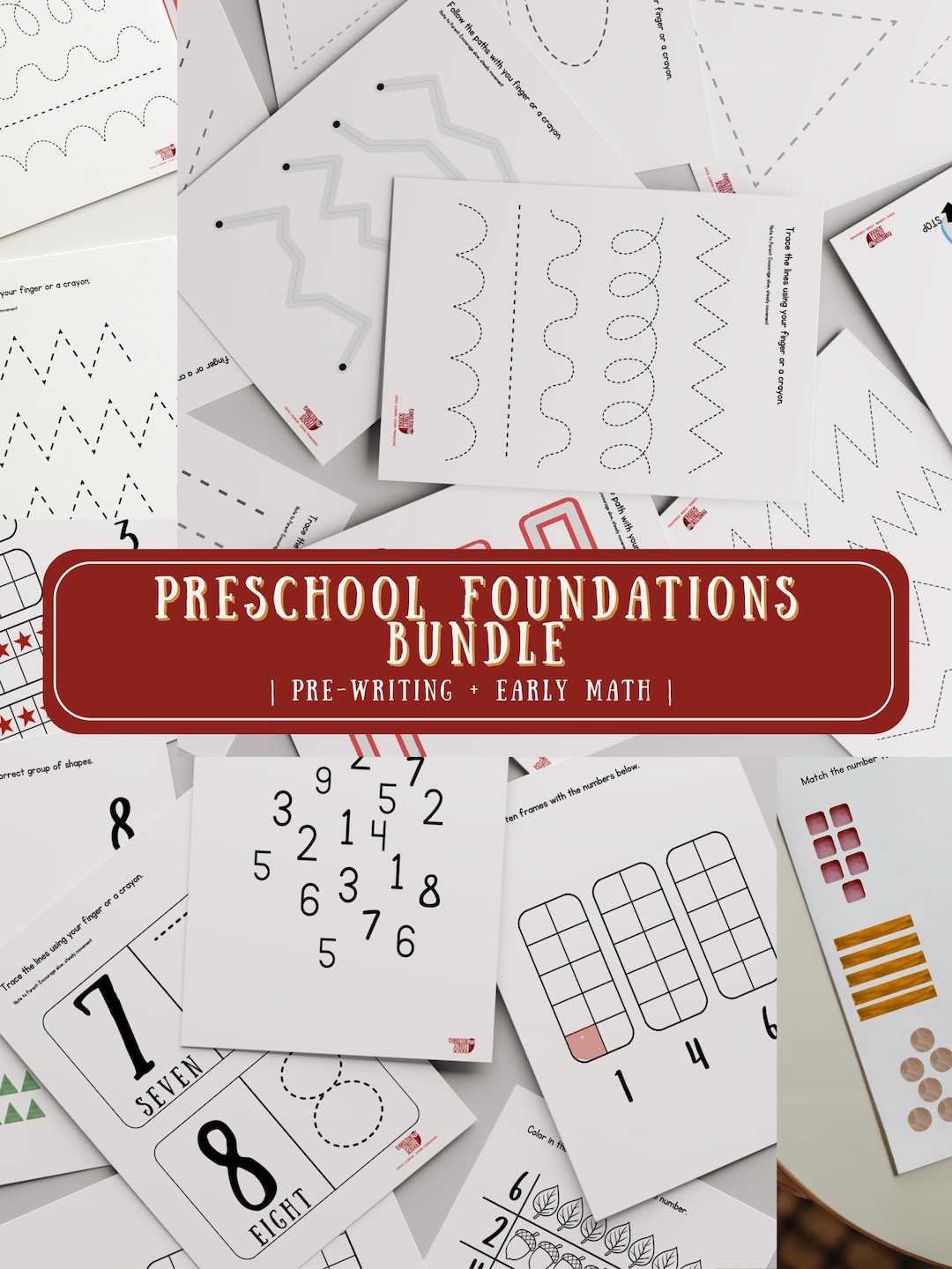 Pre Writing Eyfs Preschool Foundations Bundle | Pre-writing & Early Math Worksheets ...