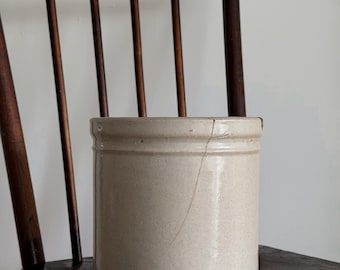 Antique Stoneware Crock | Primitive Pottery Vessel | Farmhouse Kitchen Decor