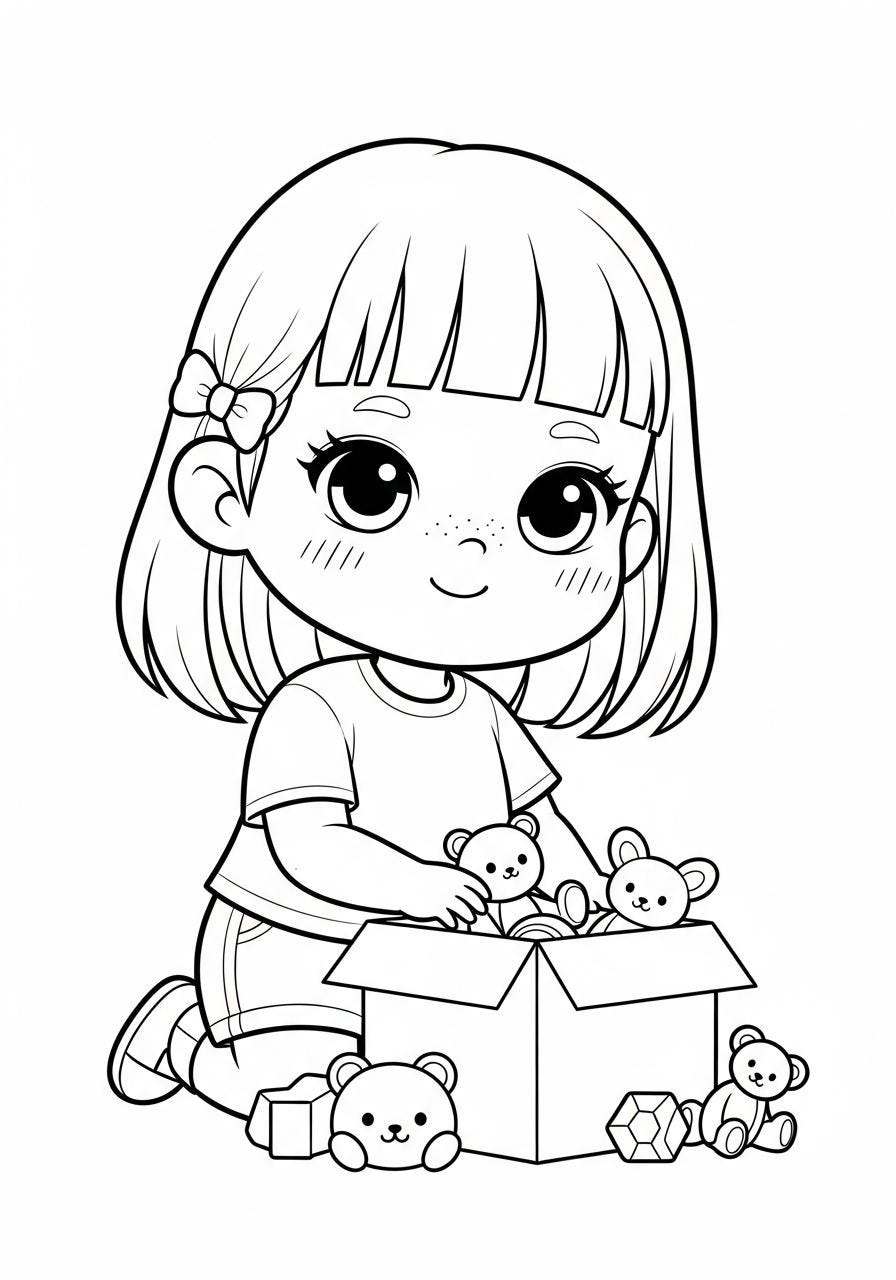Daily Routine Chibi Daily Routine Coloring Book for Kids | Chibi Girl Habits Activity (PDF ...