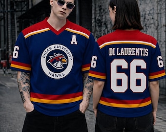 Personalized Briar University Hawks Hockey Football Jersey, Di Laurentis Hockey Romance Shirt, Off Campus Bookish Apparel, Garrett Graham
