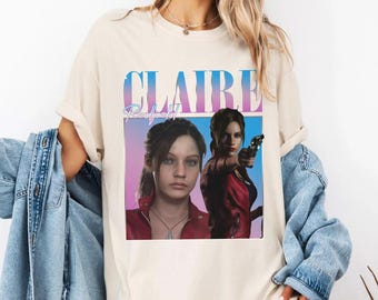 Claire Redfield Resident Evil Vintage T-Shirt, Gift For Woman and Man Unisex T-Shirt Comfort Colors
