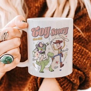 Disneyland Toy Story 1995 Retro Mug Black, Disneyland Gift for Her, Birthday Gift, Disneytrip Pixar Mug image 2