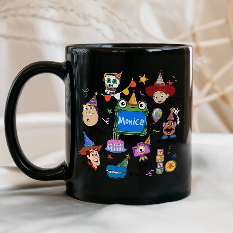 Toy Story 5 Mug Blackm Disneyland Gift for Her, Birthday Gift, Disneytrip Pixar Mug image 1