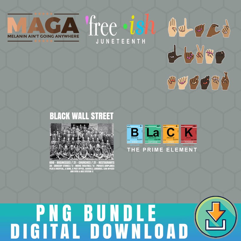 5 Designs Black History Month PNG, Black Wall Street PNG, Free Ish Png ...