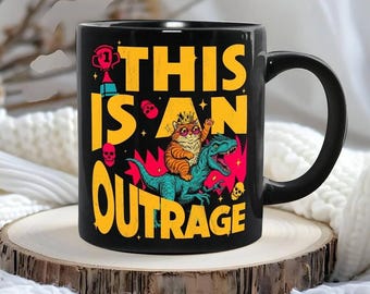 Mug noir Princess Donut Cat Dungeon Crawler Carl, Mug Carl Dungeon Crawler, Princess Donut Outrage Cup, Cadeau pour amoureux des livres