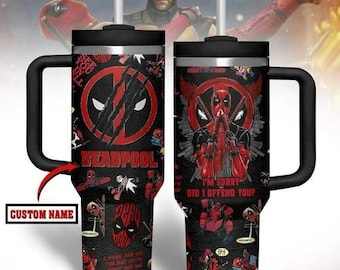 Deadpool Tumbler 40oz, Funny Deadpool Insulated Tumbler, Deadpool Movie Tumbler Cup, Superhero Insulated Tumbler, Deadpool Gifts