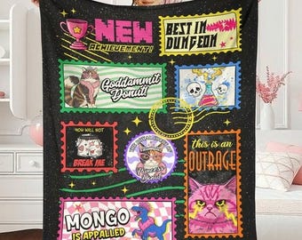 Limited Dungeon Crawler Carl Stamp Blanket, Stamp Princess Donut Fleece Blanket, Gift For Women and Man, Bookish Gaming Blanket