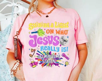 Illumination Station Christian Shirt, VBS 2026 Tee, Shining A Light On Who Jesus Really IS, Easter Church Shirt, Soft Spring Easter Outfit