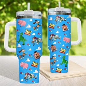 Toy Story 40Oz Tumbler, Pixar Characters Tumbler, Woody Buzz Insulated Cup, Fan Tumbler Cup, Toy Story Tumbler - Tumbler With Handle image 1