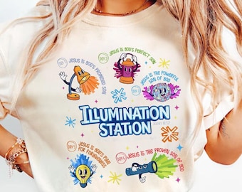Illumination Station Christian T-shirt, VBS 2026 Tee, Jesus Is God's Perfect Son, Easter Church Shirt, Faith Based Tee, Spring Easter Shirt