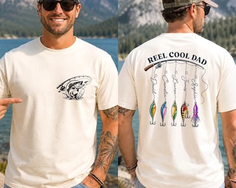 Personalized Fishing Shirt For Dad With Kids Name: Reel Cool Dad Shirt, Fishing Shirt For Dad, Dad Shirt, Fathers Day Gift From Son Daughter