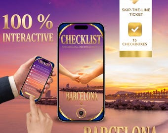 Guía de viaje a Barcelona para parejas | Itinerario romántico de 3 días y planificador interactivo | Imprescindibles para un viaje sin estrés | Descarga digital en PDF