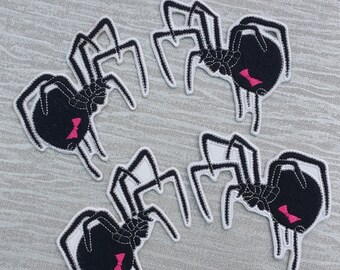 Stunning Black Widow Spider Embroidered Patch Applique Very Gothic Emo Punk