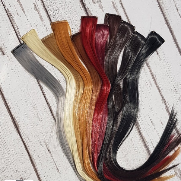 Extension de cheveux de couleur naturelle de 18 pouces à clipser, 11 couleurs résistantes à la chaleur, prêtes à être expédiées